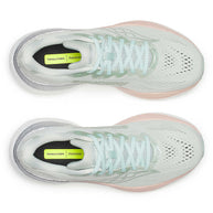 Ride 19 - Women by Saucony, light green and peach road running shoe, softer lighter responsive design for various running paces and training