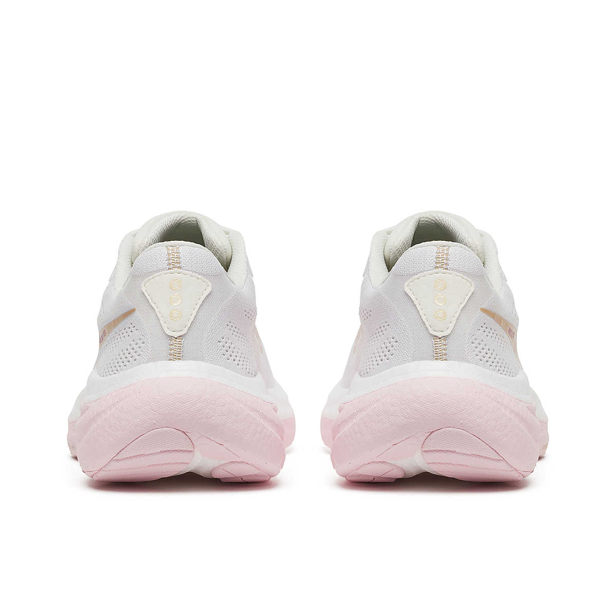 Ride 19 - Women by Saucony in white and soft pink lightweight road running shoes designed for responsive, long-distance and steady runs