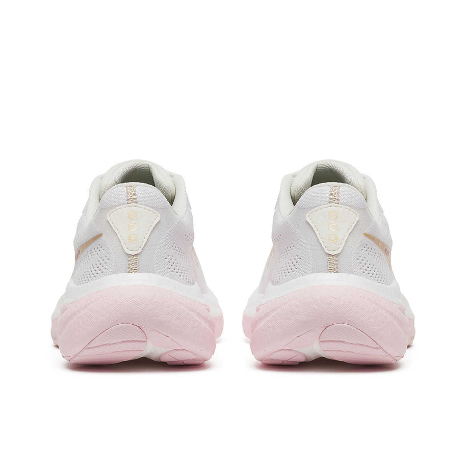 Ride 19 - Women by Saucony in white and soft pink lightweight road running shoes designed for responsive, long-distance and steady runs