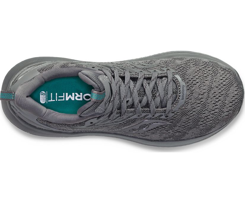 Echelon 9 Wide - Men by Saucony in grey, roomy fit with max cushioning for comfortable road running and walking shoes