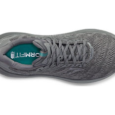 Echelon 9 Wide - Men by Saucony in grey, roomy fit with max cushioning for comfortable road running and walking shoes