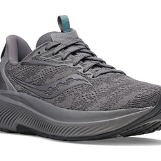 Echelon 9 Wide - Men by Saucony in grey, cushioned wide road running shoe with stable ride for comfortable walking and running