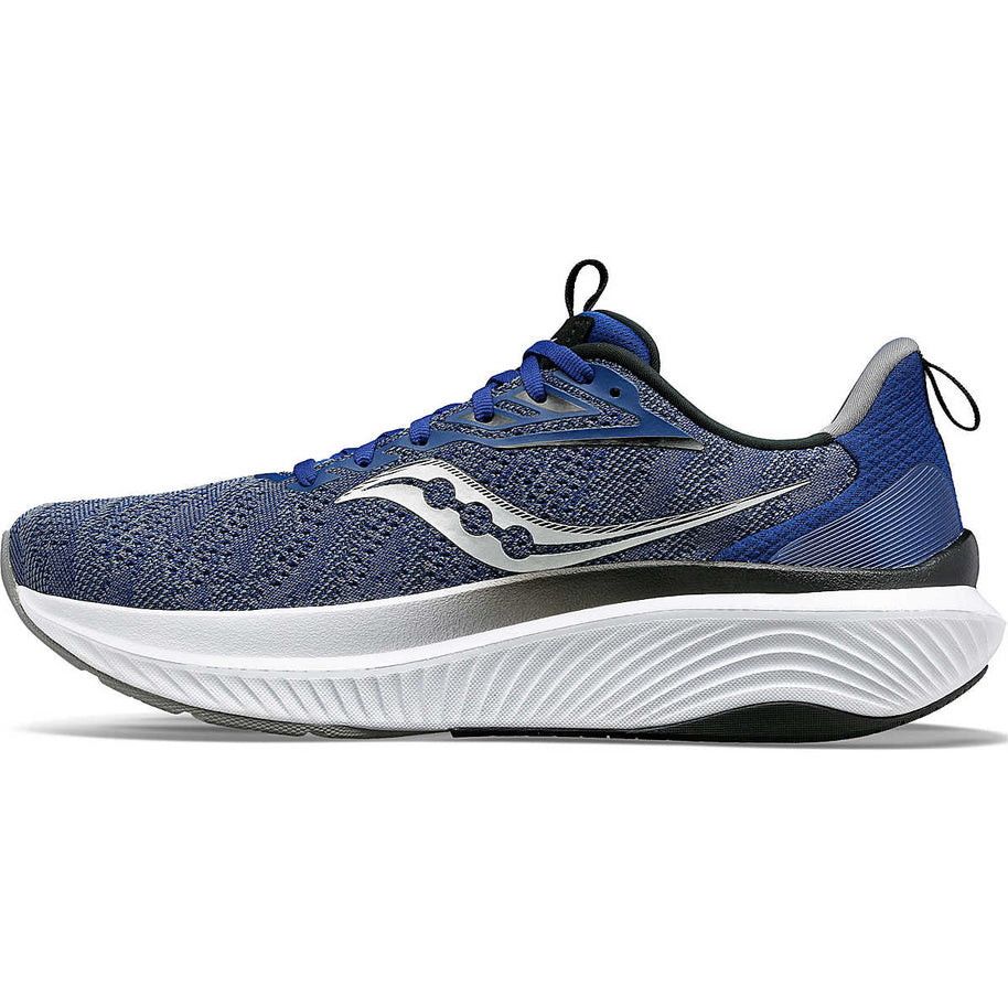 Echelon 9 - Men by Saucony in blue and grey, cushioned road running shoe with roomy fit for stable, comfortable long-distance runs