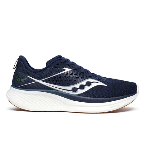 Ride 17 - Men by Saucony in navy and white with PWRRUN+ cushioning, lightweight running shoes for comfort and daily road runs