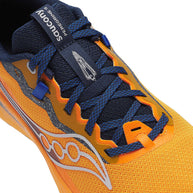 Peregrine 15 - Men by Saucony in orange and navy trail shoe with PWRRUN foam and durable PWRTRAC outsole for rugged trail running