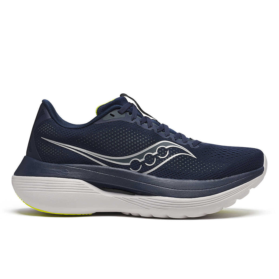 Endorphin Trainer - Men by Saucony in navy and white, durable road running shoe built for speed and everyday training