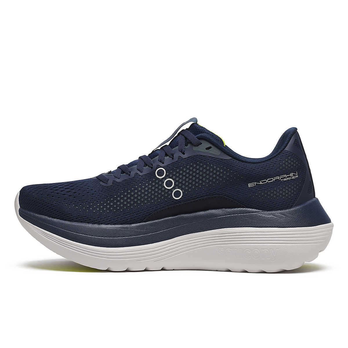 Endorphin Trainer - Men by Saucony in navy and white, high-tech durable running shoe for road running and training