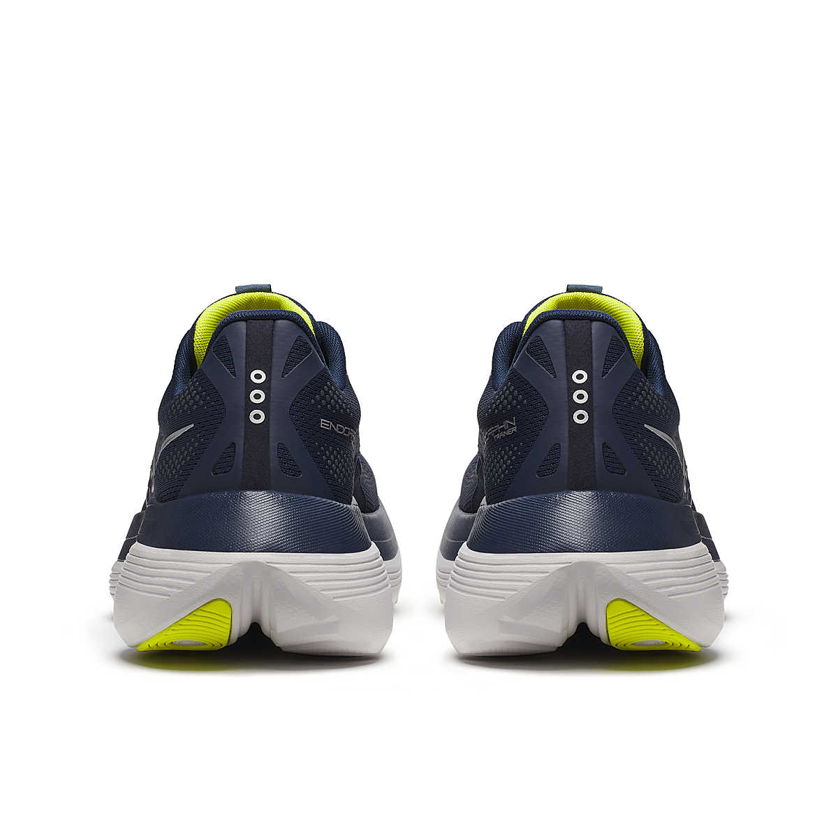 Endorphin Trainer - Men by Saucony in navy and neon yellow, durable road running shoes built for speed and everyday training