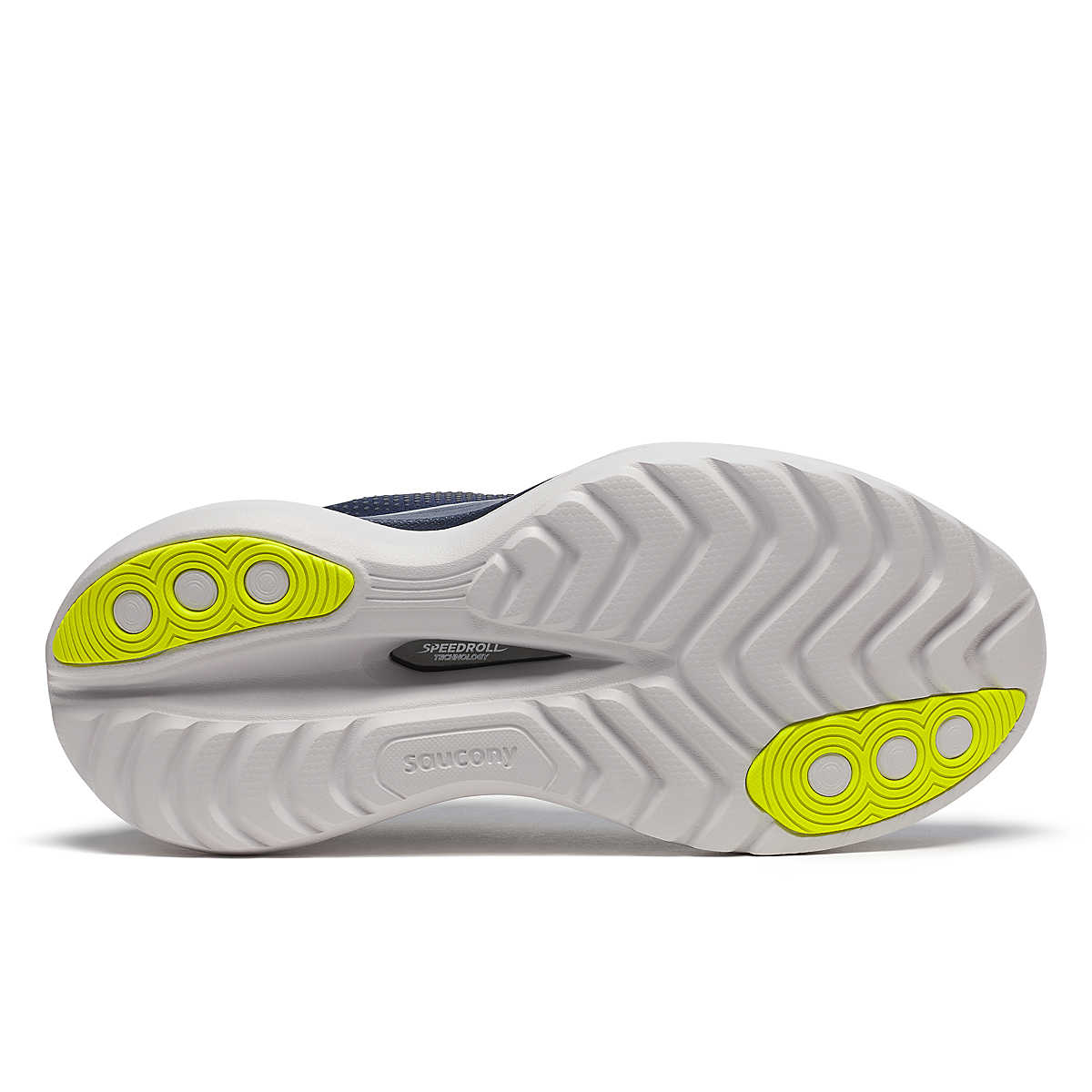 Endorphin Trainer - Men by Saucony in navy with white sole, high-tech road running shoe built for speed and durability