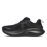 Guide 18 - Men by Saucony in black, cushioned road running shoe with PWRRUN cushioning and CenterPath technology for support and comfort
