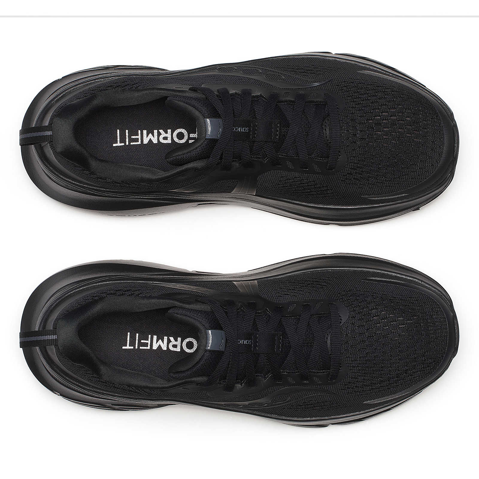 Guide 18 - Men by Saucony in black, lightweight road running shoes with PWRRUN cushioning and CenterPath technology for comfort and support