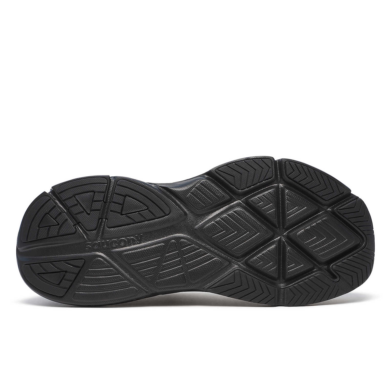 Guide 18 - Men by Saucony in black outsole, road running shoes with PWRRUN cushioning and CenterPath technology for comfort and stability