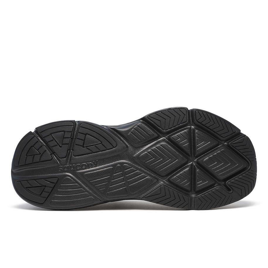 Guide 18 - Men by Saucony in black outsole, road running shoes with PWRRUN cushioning and CenterPath technology for comfort and stability