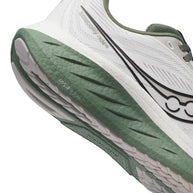 Ride 18 - Men by Saucony in white and green lightweight responsive road running shoe designed for comfort and versatile everyday running