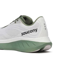 Ride 18 - Men by Saucony in white and green, lightweight responsive running shoe designed for comfort and versatile road use