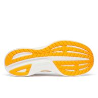 Ride 18 - Men by Saucony in white and yellow with responsive lightweight outsole designed for road running and comfort