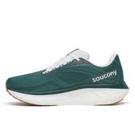 Ride 18 - Men by Saucony in green and white, lightweight responsive running shoe designed for comfort and versatile road running
