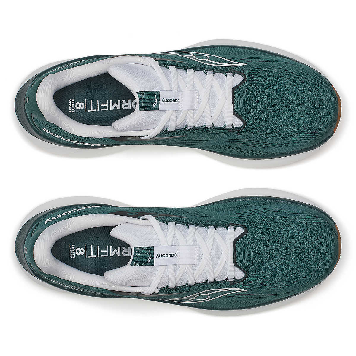 Ride 18 - Men by Saucony in green and white lightweight responsive road running shoes ideal for comfort and versatility
