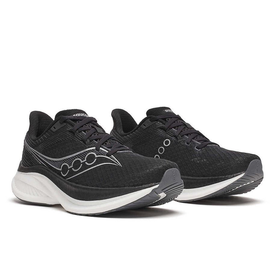 Endorphin Speed 5 - Men by Saucony in black with nylon plate and PWRRUN PB cushioning, road running shoe for speed and smooth strides