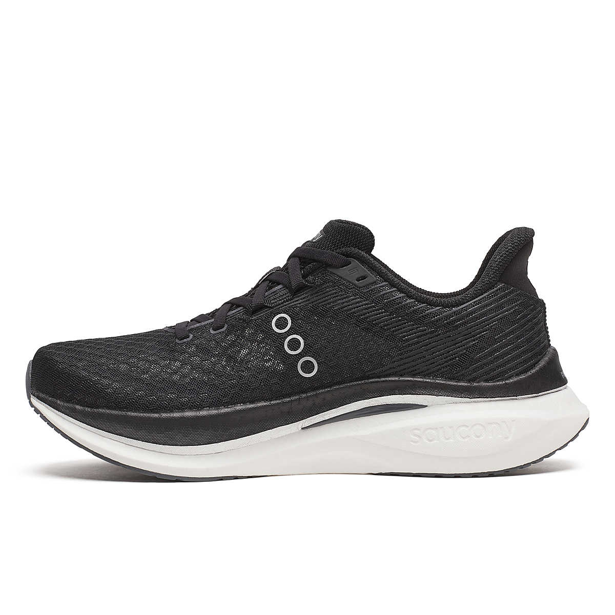 Endorphin Speed 5 - Men by Saucony in black with white sole, lightweight road running shoe with nylon plate and PWRRUN PB cushioning for speed