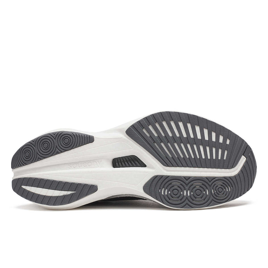 Endorphin Speed 5 - Men by Saucony in black and white with nylon plate and PWRRUN PB cushioning for fast road running and racing