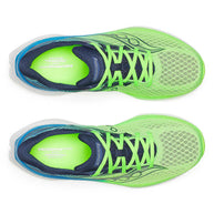 Endorphin Speed 5 - Men by Saucony in neon green and navy, lightweight road running shoe with nylon plate and PWRRUN PB cushioning for fast, smooth strides