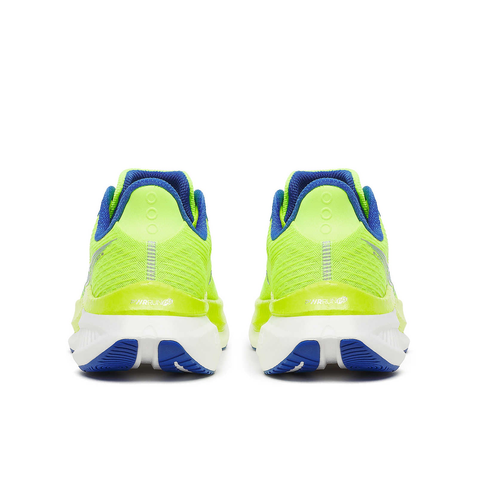 Endorphin Speed 5 - Men by Saucony in bright yellow and blue, lightweight road running shoes with nylon plate and PWRRUN PB cushioning for speed and smooth strides