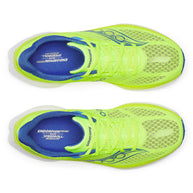 Endorphin Speed 5 - Men by Saucony in neon yellow and blue lightweight road running shoe with PWRRUN PB cushioning and nylon plate for speed