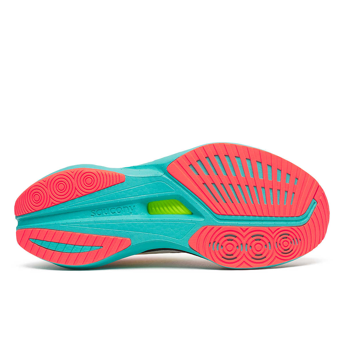 Endorphin Speed 5 - Men by Saucony in turquoise and red with nylon plate and PWRRUN PB cushioning for fast road running and racing