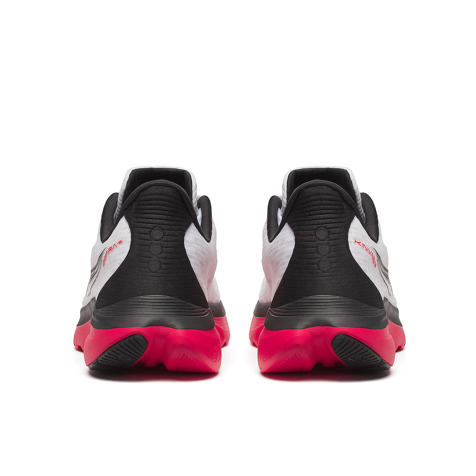 Kinvara 16 - Men by Saucony in black, white, and red with PWRRUN cushioning for lightweight, smooth road running performance