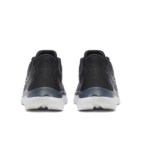 Kinvara 16 - Men by Saucony in black and white lightweight road running shoe with PWRRUN cushioning for a smooth, energized ride