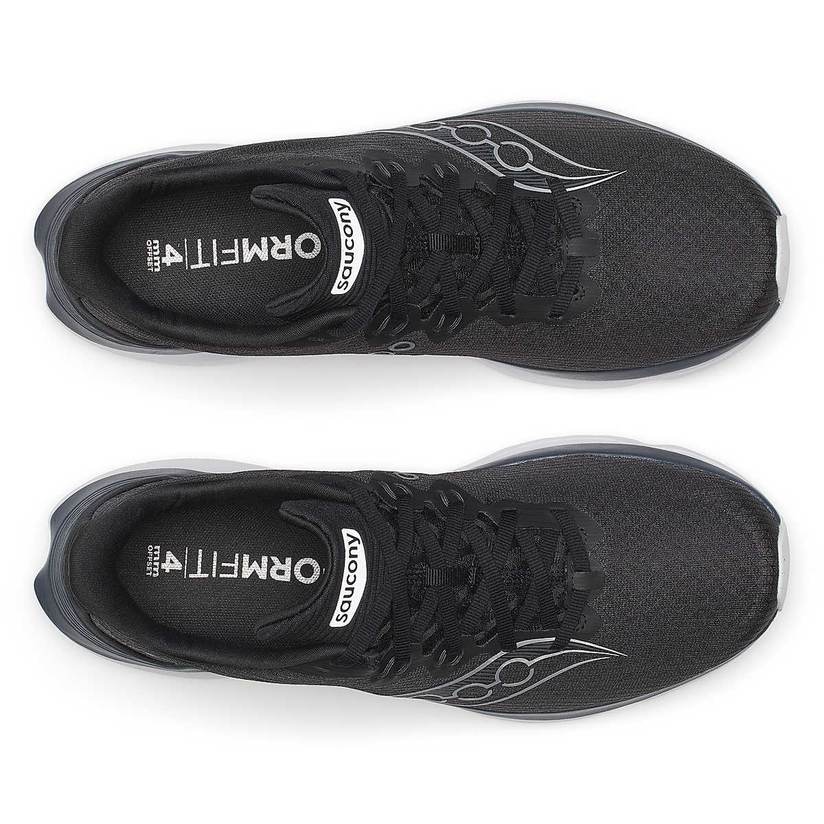 Kinvara 16 - Men by Saucony in black and grey lightweight road running shoes with PWRRUN cushioning for energized, durable daily training