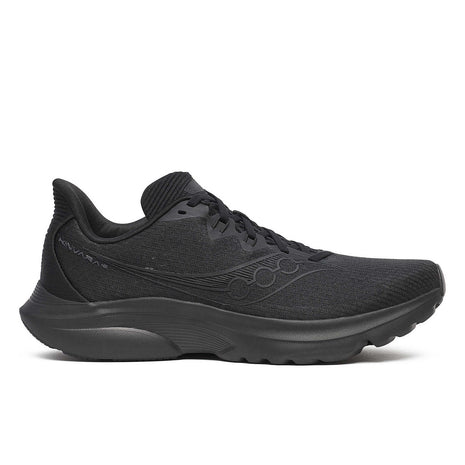 Kinvara 16 - Men by Saucony in black lightweight road running shoe with PWRRUN cushioning for a smooth, energized ride