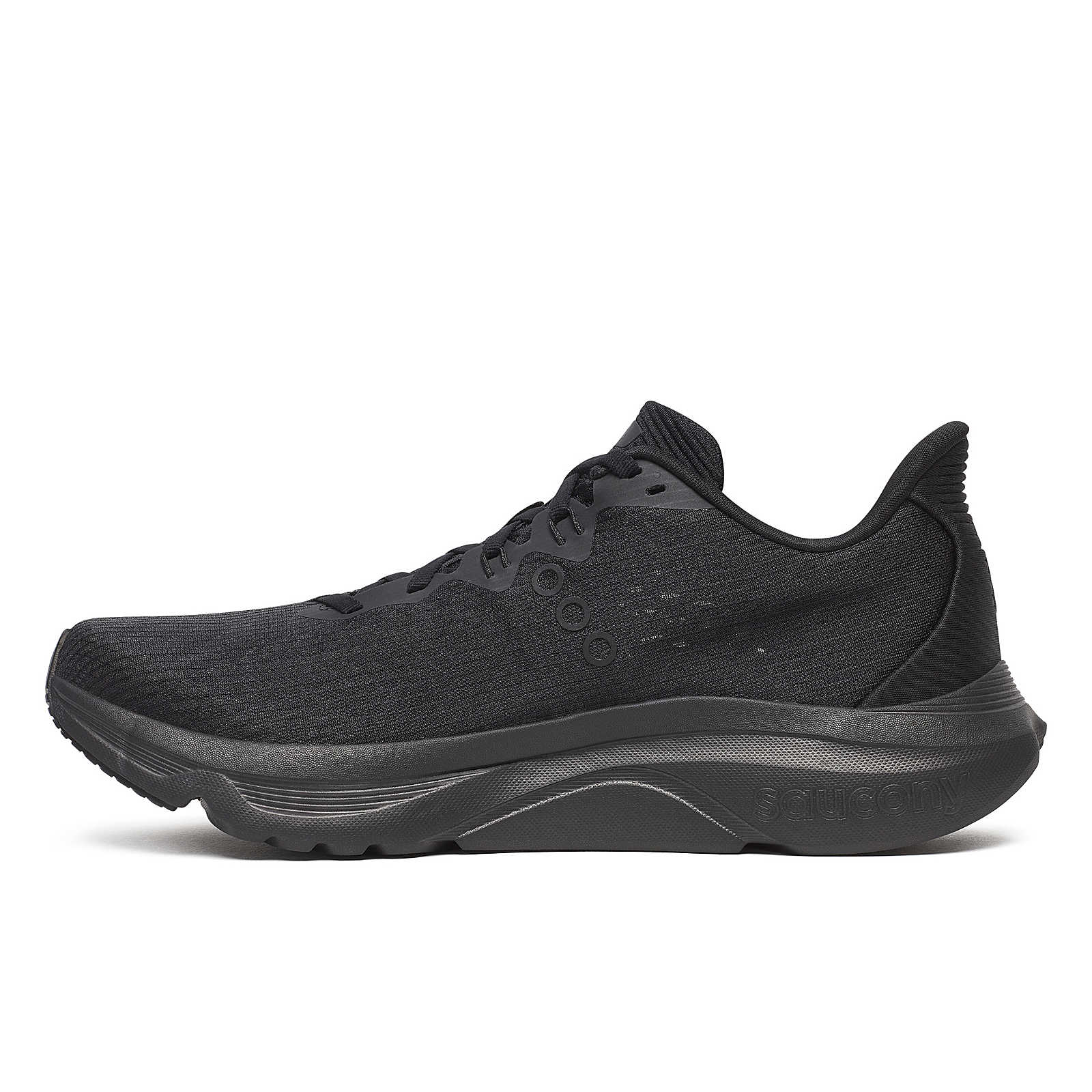 Kinvara 16 - Men by Saucony in black, lightweight road running shoe with PWRRUN cushioning for smooth, energized daily training rides