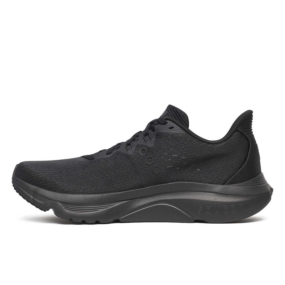 Kinvara 16 - Men by Saucony in black, lightweight road running shoe with PWRRUN cushioning for smooth, energized daily training rides