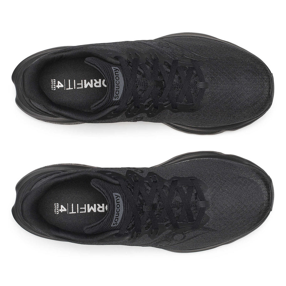 Kinvara 16 - Men by Saucony in black lightweight road running shoe with PWRRUN cushioning for smooth, energized daily training runs