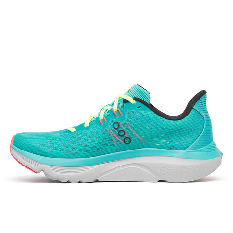 Kinvara 16 - Men by Saucony in teal and black with PWRRUN cushioning, lightweight road running shoe for a smooth, energized ride
