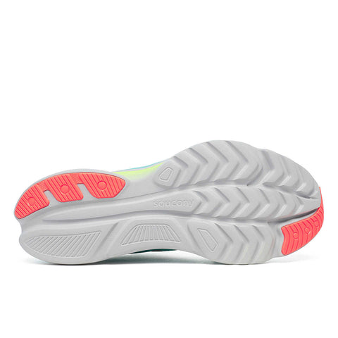 Kinvara 16 - Men by Saucony in grey and coral with PWRRUN cushioning, lightweight road running trainer for smooth, energized rides