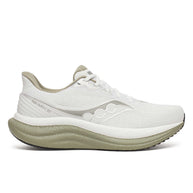 Triumph 23 - Men by Saucony in white and beige with PWRRUN PB cushioning, lightweight road running shoe for long distance performance