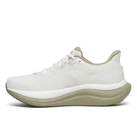 Triumph 23 - Men by Saucony in white and beige with PWRRUN PB cushioning, lightweight road running shoe designed for longer runs and comfort