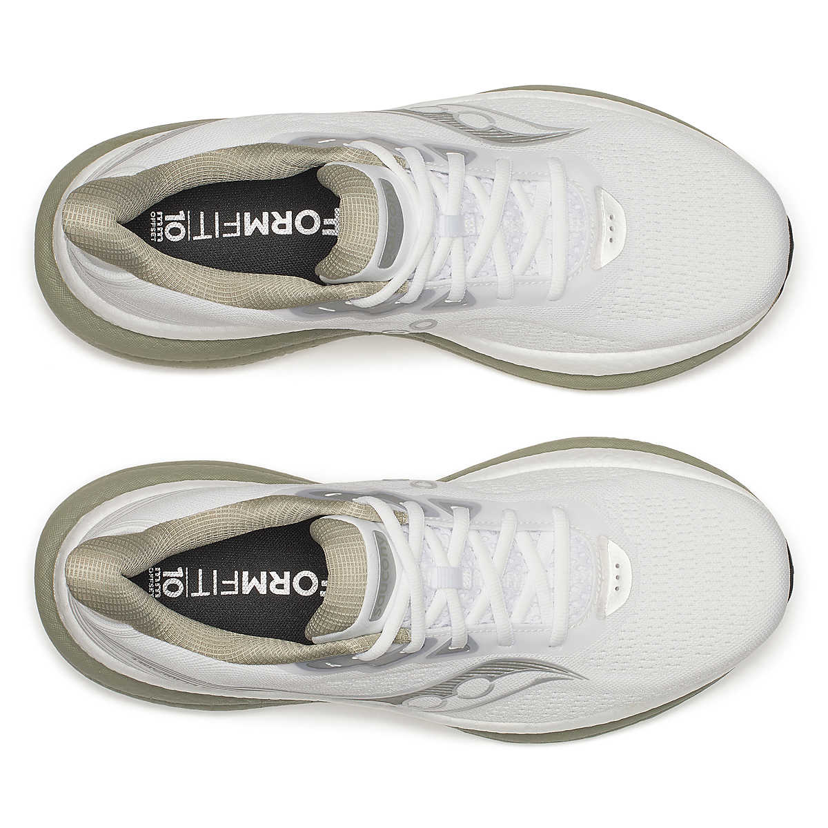 Triumph 23 - Men by Saucony in white and grey, lightweight road running shoes with PWRRUN PB cushioning for long-distance comfort