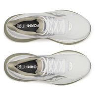 Triumph 23 - Men by Saucony in white and grey, lightweight road running shoes with PWRRUN PB cushioning for long-distance comfort