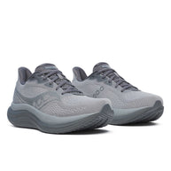 Triumph 23 - Men by Saucony in grey and dark grey with PWRRUN PB cushioning for lightweight responsive road running and long distance performance