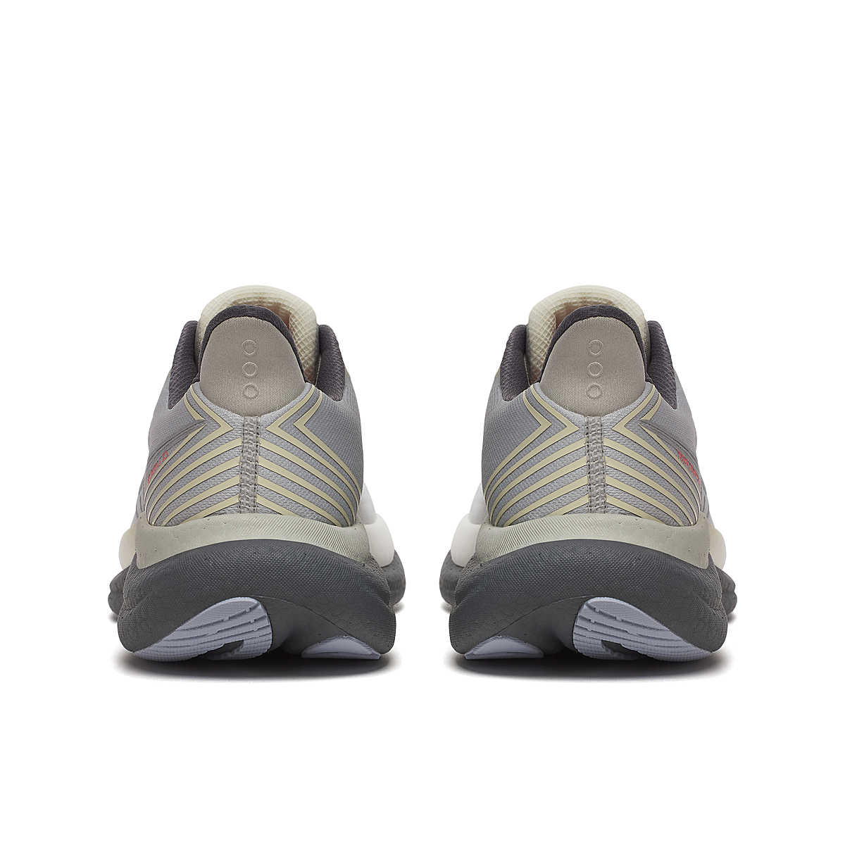 Triumph 23 - Men by Saucony in grey and beige with PWRRUN PB cushioning, lightweight road running shoes for long distance runs