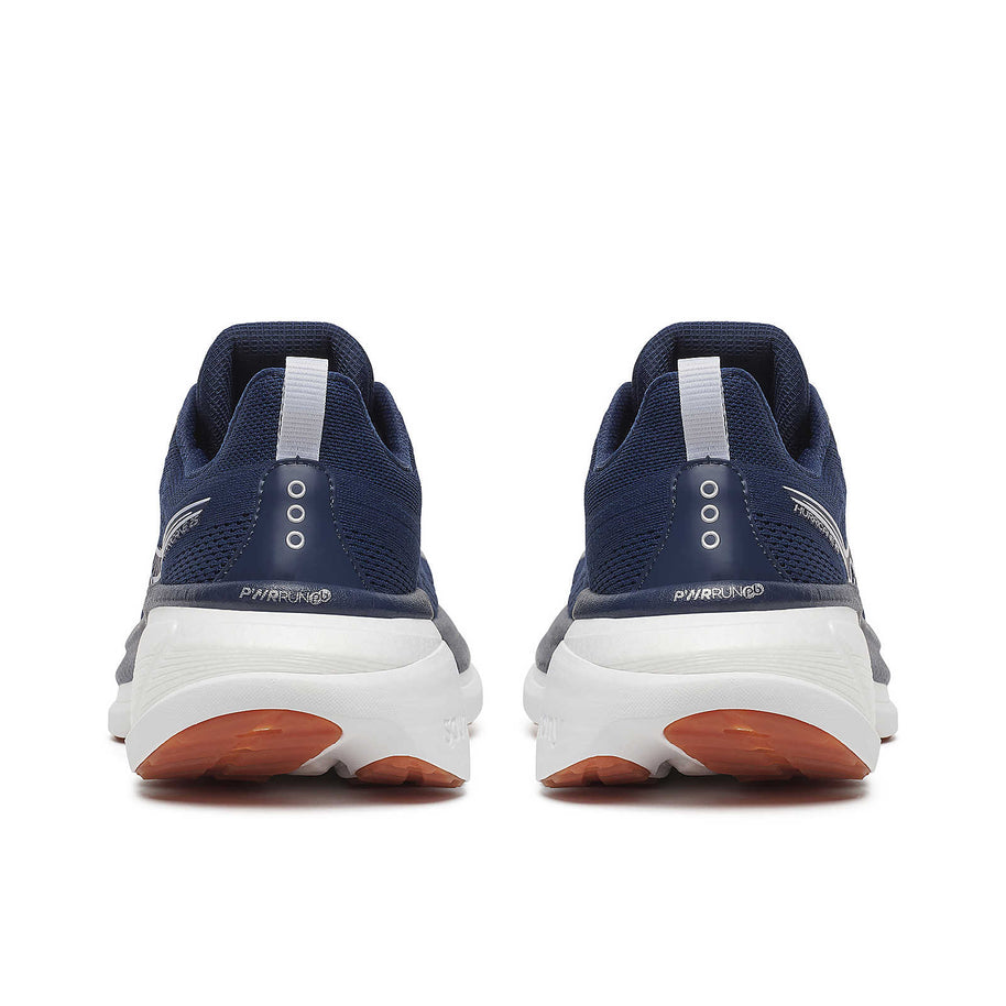 Hurricane 25 - Men by Saucony in navy and white with max cushioning and superfoam for comfortable responsive road running