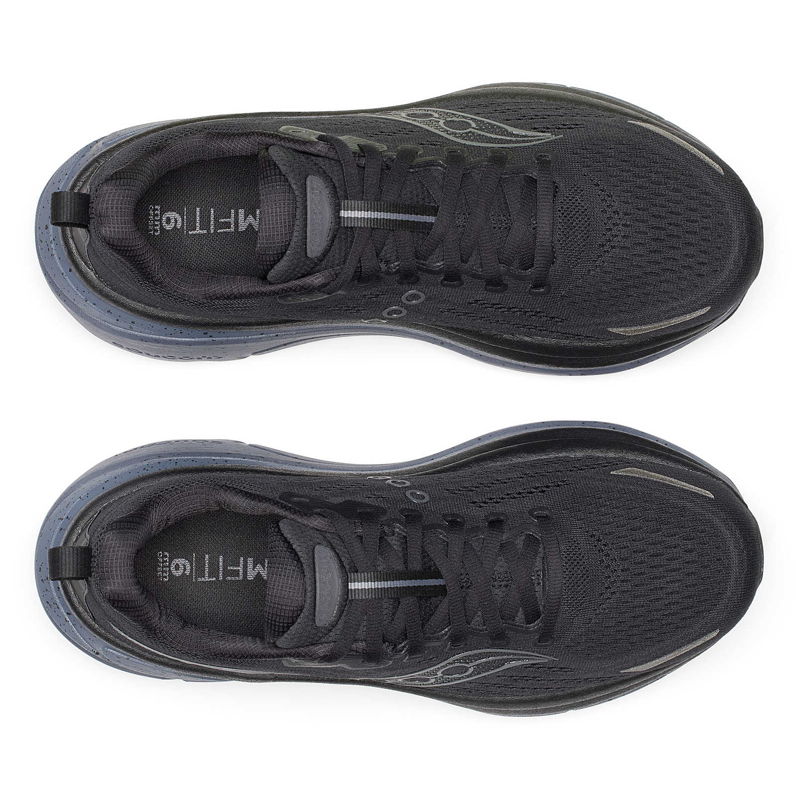 Hurricane 25 - Men by Saucony in black and dark grey with max cushioning and superfoam for comfortable road running