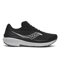 Echelon 10 - Men by Saucony in black with white logo, cushioned running shoe with broad stable base for comfort and road walking