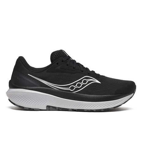 Echelon 10 X Wide - Men by Saucony in black and white, cushioned running shoe with wide base for comfort and protection on roads