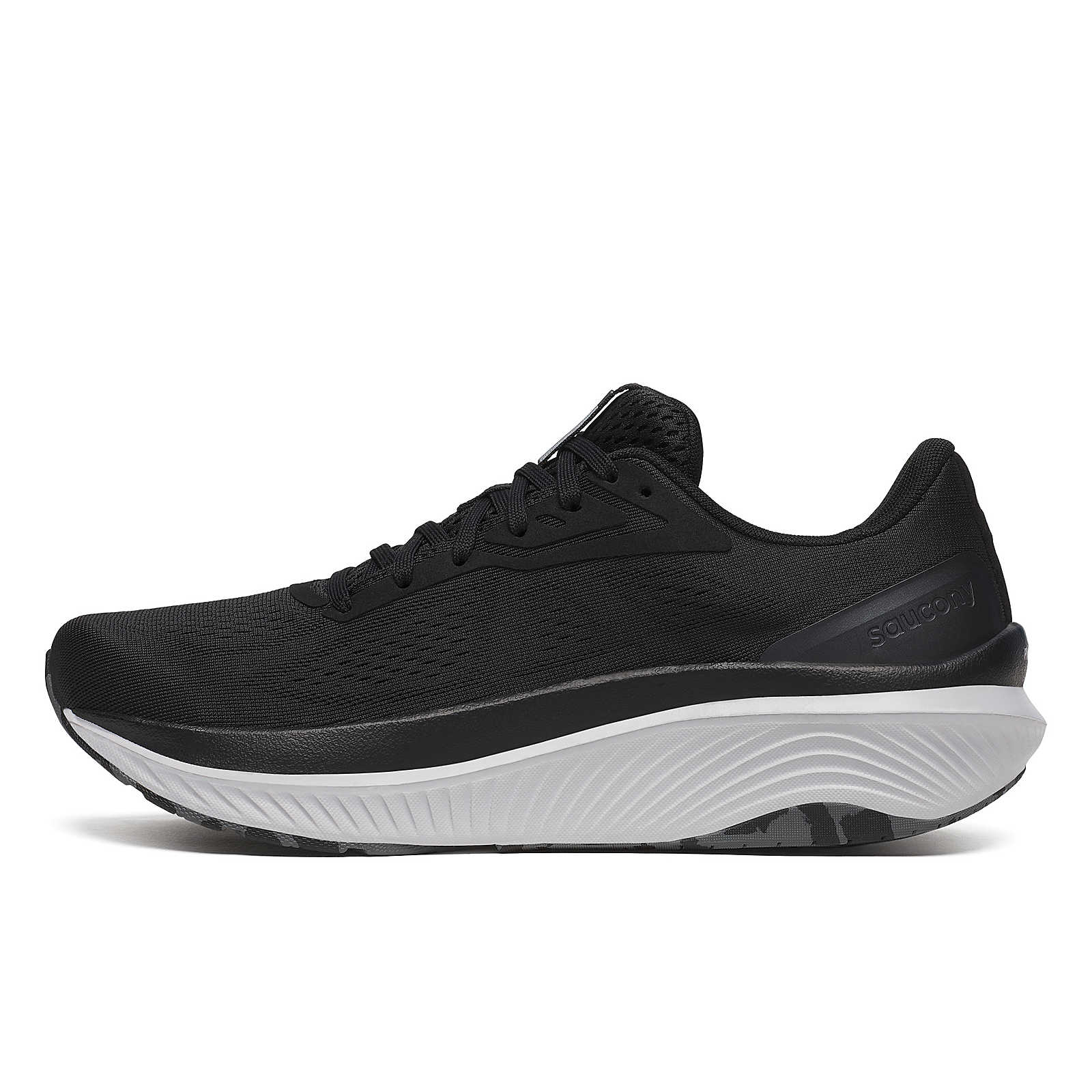 Echelon 10 - Men by Saucony in black with broad stable base and cushioning, designed for comfortable running and walking road shoes