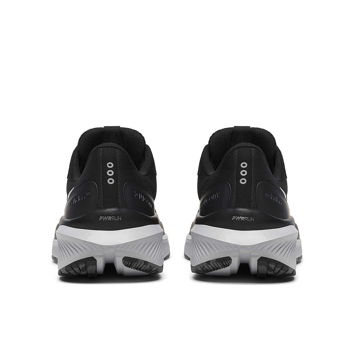 Echelon 10 Wide - Women by Saucony in black and white, wide stable running shoe with cushioning for comfort and protection on road and walking